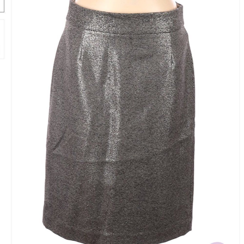 J. Crew Collection Wool Metallic Pencil Skirt 10